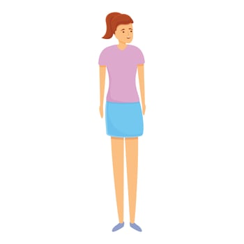 Family holidays girl icon, cartoon style vector