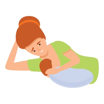 Breast feeding lactation icon, cartoon style vector