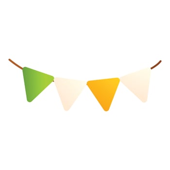 Ireland holiday wire flags icon, cartoon style vector