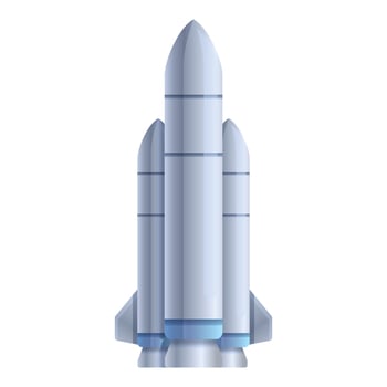 Space robot ship icon, cartoon style vector