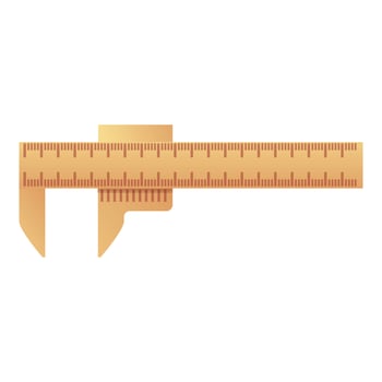 Bronze caliper icon, cartoon style vector