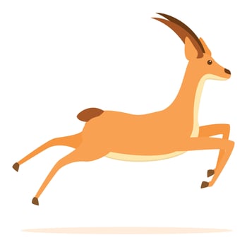 Wild gazelle icon, cartoon style vector
