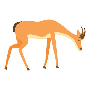 Walking gazelle icon, cartoon style vector