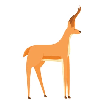 Exotic gazelle icon, cartoon style vector