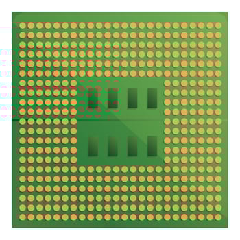 Gpu processor icon, cartoon style vector