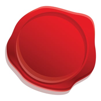 Postal wax seal icon, cartoon style vector