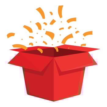 Long awaited surprise icon, cartoon style vector