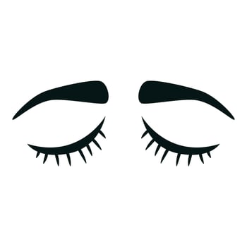 Closed eyes icon, cartoon style vector