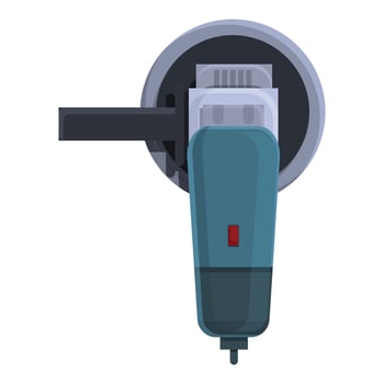 Carpentry grinding machine icon, cartoon style vector