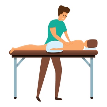 Masseur icon, cartoon style vector