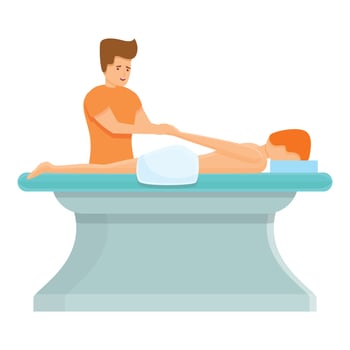 Hand care massagist icon, cartoon style vector