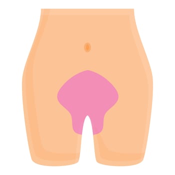 Laser hair removal body icon, cartoon style vector