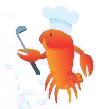 Lobster cook icon, cartoon style vector