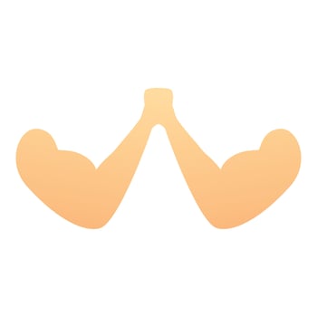 Effort arm wrestling icon, cartoon style vector