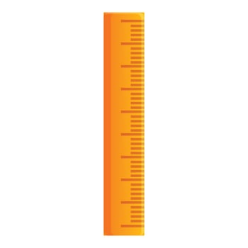 Carpenter wood ruler icon, cartoon style vector