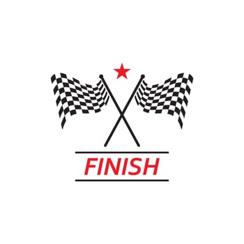 Race flag icon, simple design race flag logo template vector