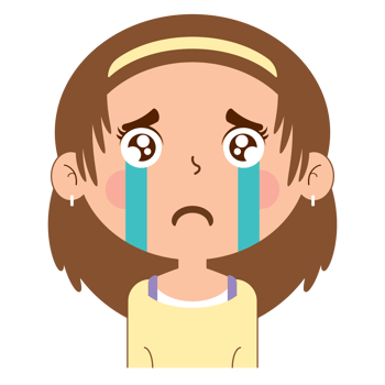 girl crying face cartoon cute png