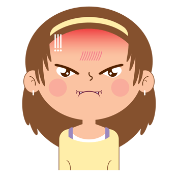 girl angry face cartoon cute png