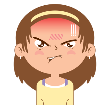 girl angry face cartoon cute png