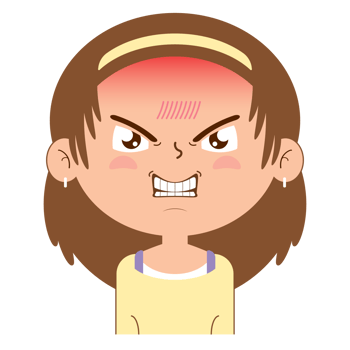 girl angry face cartoon cute png