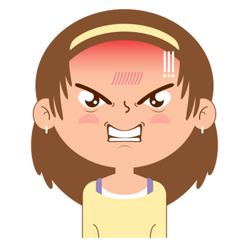 girl angry face cartoon cute png