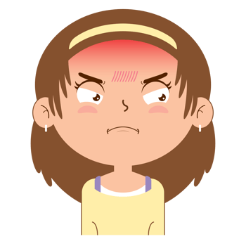 girl angry face cartoon cute png