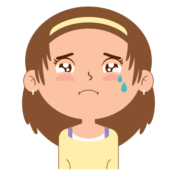 girl crying face cartoon cute png