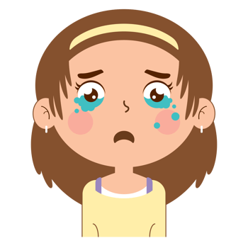 girl crying face cartoon cute png