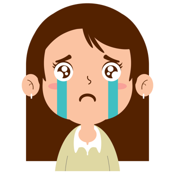 girl crying face cartoon cute png