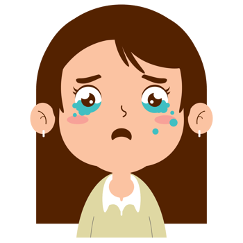 girl crying face cartoon cute png