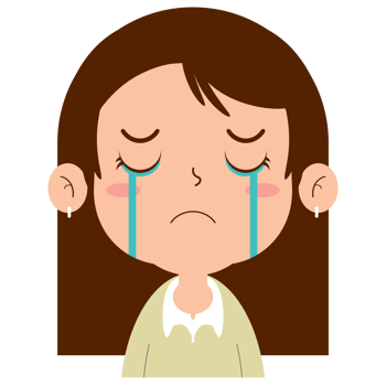 girl crying face cartoon cute png
