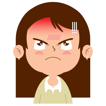 girl angry face cartoon cute png