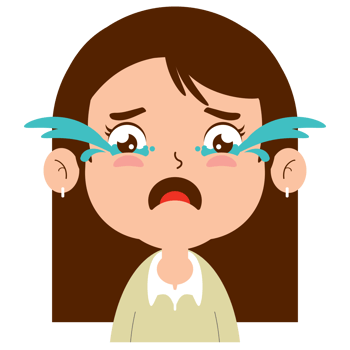 girl crying face cartoon cute png