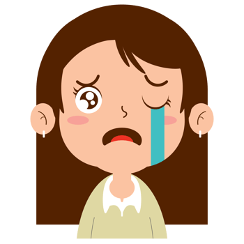 girl crying face cartoon cute png