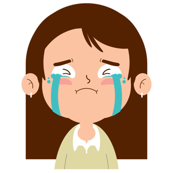 girl crying face cartoon cute png