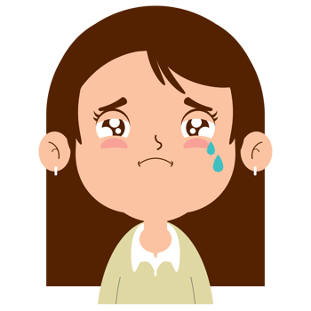 girl crying face cartoon cute png
