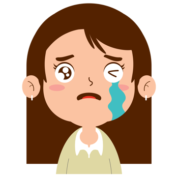 girl crying face cartoon cute png