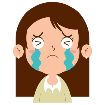 girl crying face cartoon cute png