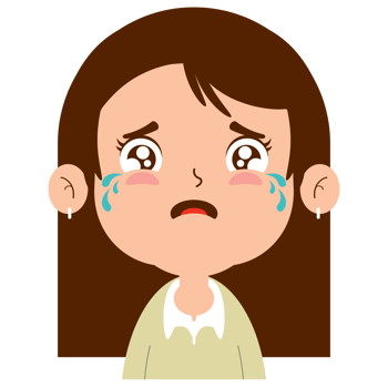 girl crying face cartoon cute png