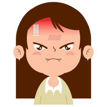 girl angry face cartoon cute png