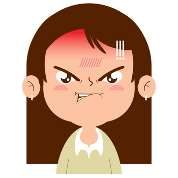 girl angry face cartoon cute png