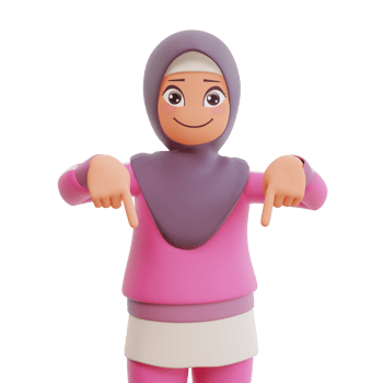 3d render cute muslim woman sporty png