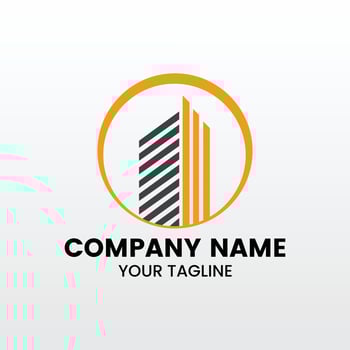 minimalist sketch building inspiring logo template vector