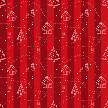 Chirstmas seamless pattern, Christmas vibe on red. vector