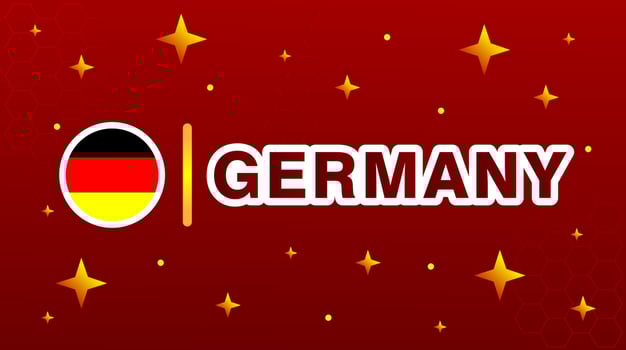 Germany flag with stars on red maroon background. vector