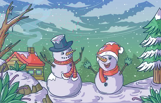 Snowman Concept Background vector