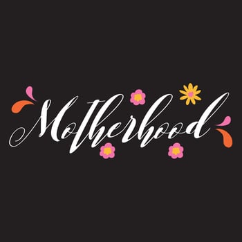 Motherhood Mothers day card, T Shirt Design, Moms life, motherhood poster. Funny hand drawn calligraphy text vector
