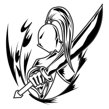 Swordsman man vector design suitable for logos, stickers and others