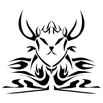 Tribal deer tattoo vector design suitable for stickers, logos, and others