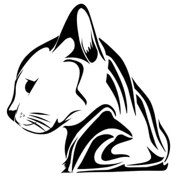 Tribal cat tattoo vector design suitable for stickers, logos, and others